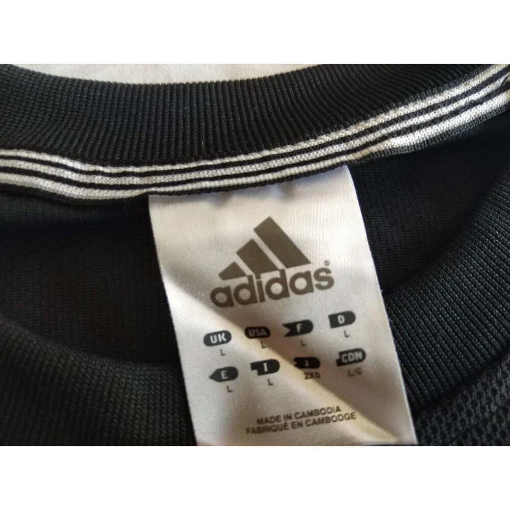 Damaged* Vtg 2005 Adidas 3-Stripe Woven Shirt Men Size L NWT Deadstock Black Wht